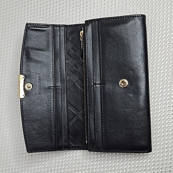 BURBERRY BLACK LEATHER CONTINENTAL WALLET - Picture 3 of 8